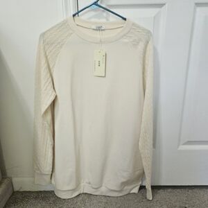 Elegant Cream Crew Neck Sweater